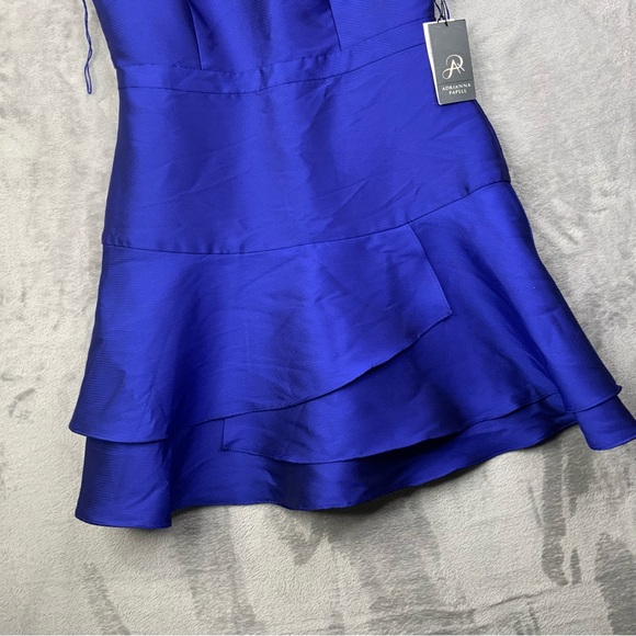 Adrianna Papell Cobalt Blue Mini Dress. Size 4. Short Sleeve, Back-out. (NWT) - Picture 5 of 6